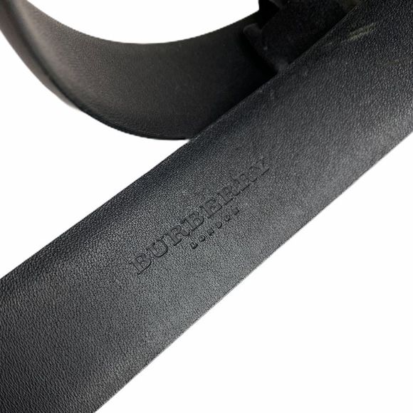 Authentic Black BURBERRY London Leather Belt - Picture 3 of 4